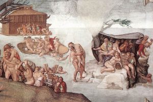 Potop. Fragment fresku Michała Anioła z Kaplicy Sykstyńskiej na Watykanie w Rzymie (<a href="https://en.wikipedia.org/wiki/Michelangelo">Michelangelo</a> – <a href="https://en.wikipedia.org/wiki/Web_Gallery_of_Art">Web Gallery of Art</a>: <a href="https://www.wga.hu/art/m/michelan/3sistina/1genesis/2flood/02_3ce2.jpg">Image</a>, <a href="https://www.wga.hu/frames-e.html?/html/m/michelan/3sistina/1genesis/2flood/02_3ce2.html">info about artwork</a> / <a href="https://commons.wikimedia.org/w/index.php?curid=538315">domena publiczna</a>)
