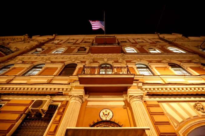 Budynek Konsulatu Generalnego Stanów Zjednoczonych w Petersburgu, Rosja, 29.03.2018 r. (ANATOLY MALTSEV/PAP/EPA)