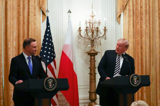 Prezydent Donald Trump zorganizował wspólną konferencję prasową z polskim prezydentem Andrzejem Dudą w Sali Wschodniej Białego Domu, w Waszyngtonie, 18.09.2018 r. (Charlotte Cuthbertson / The Epoch Times)