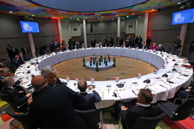 Widok ogólny na salę posiedzeń podczas specjalnego szczytu UE w Brukseli, 28.05.2019 r. (YVES HERMAN/PAP/EPA)