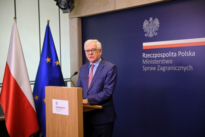 Minister spraw zagranicznych Jacek Czaputowicz podczas konferencji prasowej w siedzibie resortu w Warszawie, 19.09.2019 r. (Radek Pietruszka / PAP)