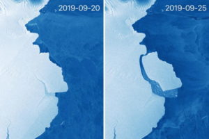 Góra lodowa ważąca 315 miliardów ton oderwała się od lodowca Antarktydy