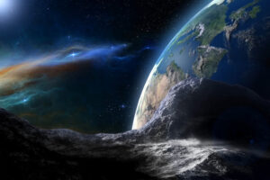 We wtorek 1 września w niedużej odległości od Ziemi przeleci planetoida (2011 ES4) z tzw. grupy Near Earth Objects (NEO), czyli „obiektów bliskich Ziemi”. Na ilustracji Ziemia widziana z innego ciała niebieskiego, wyobrażenie artysty (<a href="https://pixabay.com/pl/users/marcelo6366-1310516/?utm_source=link-attribution&amp;utm_medium=referral&amp;utm_campaign=image&amp;utm_content=1721381">marcelo celo</a> / <a href="https://pixabay.com/pl/?utm_source=link-attribution&amp;utm_medium=referral&amp;utm_campaign=image&amp;utm_content=1721381">Pixabay</a>)