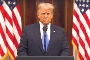 Prezydent Stanów Zjednoczonych Donald Trump wygłasza przemówienie pożegnalne, Biały Dom w Waszyngtonie, 18.01.2021 r., upublicznione 19.01.2021 r. (zrzut ekranu / The Epoch Times)