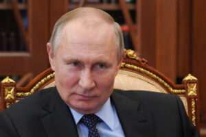 Prezydent Rosji Władimir Putin podczas spotkania roboczego na Kremlu w Moskwie, Rosja, 6.04.2021 r. (ALEXEI DRUZHININ/KREMLIN POOL/SPUTNIK/PAP/EPA)