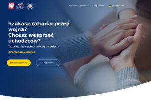 Polskie MSZ uruchomiło stronę pomagamukrainie.gov.pl informującą o tym, jak uzyskać pomoc i jak pomóc Ukrainie (screen ze strony gov.pl: pomagamukrainie.gov.pl)