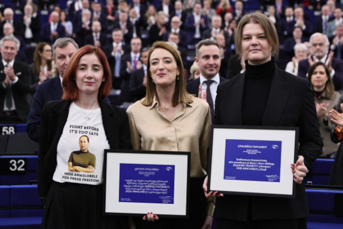 Jana Poczobut w imieniu ojca odebrała w PE w Strasburgu Nagrodę Sacharowa